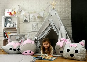 Detský stan TEEPEE (TÍPÍ) LUXURY s doplnkami - RUŽOVÁ ZOO