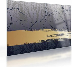 Sklenený obraz - Modrá a zlatá abstrakcia N⁰1 (70x50 cm)