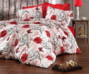 Brotex Obliečky krep 140x200, 70x90 Red roses gombík