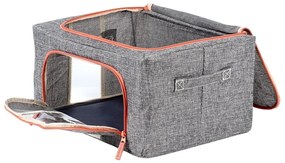 Látkový pevný box na uskladnenie textilu, sivý PILLOW 40x 30 x 20 cm (22l)