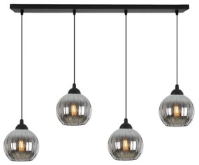 Závesné svietidlo Costa, 4x grafitové sklenené tienidlo, b