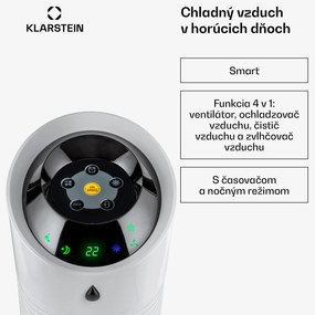 Klarstein Skyscraper Ice Smart, 4-v-1 ochladzovač vzduchu, ventilátor, 210m³/h, WiFi, diaľkové ovládanie