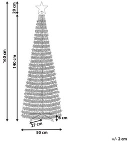 Vianočný stromček s viacfarebnými inteligentnými LED svetielkami a aplikáciou 160 cm SAARLOQ Beliani