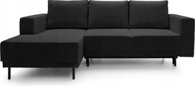 Rohová sedacia súprava Rodriguez mini (L) (čierna čierna)