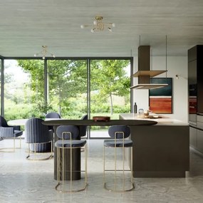 Sollux SL.1438 - Prisadený luster LOOP 5xE27/15W/230V zlatá