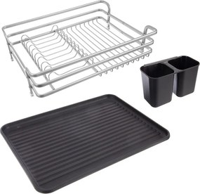 Čierno-biely kovový odkvapkávač 43x32 cm Deluxe – Orion