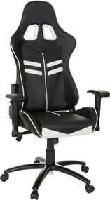 XXXLutz HERNÁ STOLIČKA, vzhľad kože, čierna, biela MID.YOU - Online Only kancelárie - 001918019301