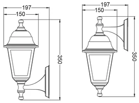 ACA Lighting Vonkajší nástenný lampáš, farba hrdze, PLGP1R