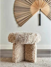 Béžový taburet z umelej kožušiny Frikka – Bloomingville