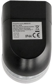 BERGE Pohybové čidlo LED PIR čierne IP44 800W PR054