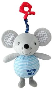 BABY MIX Detská plyšová hračka s hracím strojčekom a klipom Baby Mix Myška