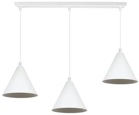 Závesné svietidlo Soho, 3x biele kovové tienidlo, (fi 14cm)