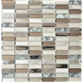 Sklenená mozaika s prírodným kameňom XCM SM68 viacfarebná 29,8x30,4 cm