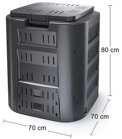 Záhradný kompostér IKL320C 320 l - čierna