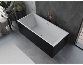 Mexen Vigo, voľne stojaca vaňa 178,5 x 80 cm, biela-čierna, medený prepad, 51251788075-65