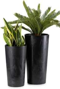 PLASTOVÝ KVETINÁČ URBANIKA SADA 2KS 57X30 CM+46,6X25,5 CM ČIERNA