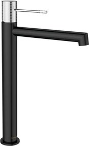 Sapho Sapho, SOLARIS stojanková umývadlová batéria bez výpuste, vysoká, čierna mat/chróm, WD006BC