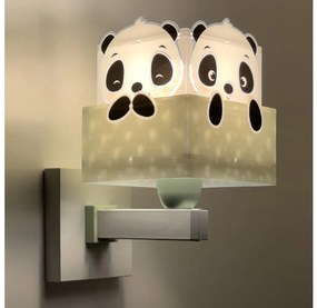 Dalber 63169H - Detské nástenné svietidlo PANDA 1xE27/60W/230V zelená PI461
