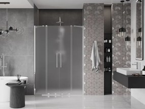 Mexen Velar Duo, posuvné sprchové dvere do otvoru 150 cm, 8mm sklo námraza, chrómová, 871-150-000-32-01