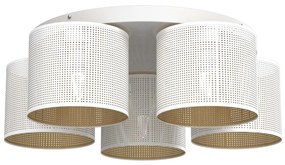 Luster prisadený LOFT SHADE 5xE27/60W/230V biela/zlatá