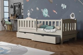 Detská posteľ z masívu borovice BEN so šuplíkmi - 200x90 cm - KAŠMÍROVÁ