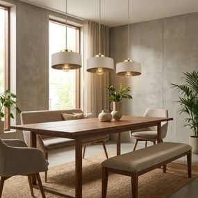 Brilagi - Závesný luster na lanku SPRING 3xE27/60W/230V béžová/zlatá