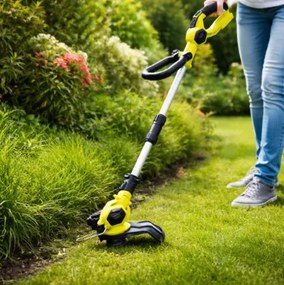 Akumulátorový vyžínač na trávu Baricus / 90 – 115 cm / 70 W / čierna/zelená