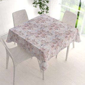 Biante Dekoračný štvorcový obrus Rongo RGP-501 Ružovo-fialkové kvety na bielom 40x40 cm