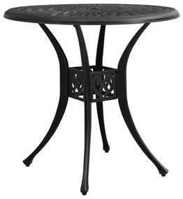 Záhradný stôl čierny 78x78x72 cm liaty hliník