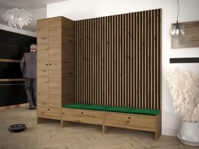 Predsieň Esmaldos VI (dub artisan + čierna + zelená) . Vlastná spoľahlivá doprava až k Vám domov. 1104727