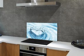 Sklenený obklad do kuchyne Vodné kvapky srdce 120x60 cm