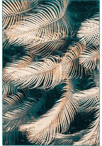 Vlnený koberec v petrolejovomodrej farbe 133x180 cm Areca - Agnella
