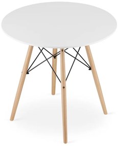 Jedálenská zostava TODI 80cm okrúhly stolový set biely + 4 stoličky OSAKA biele
