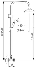 RAV Slezák MK181.5/7CMATSM - Sprchová súprava s batériou MORAVA RETRO čierna/mosadz