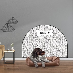 PIPPER. Ochranná textilná nálepka na stenu - Oblúk - Psy Veľkosť: 120x96cm, Motív: s menom