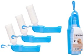 Cestovná fľaša s miskou pre psov 250 ml ANIMAL, modrá