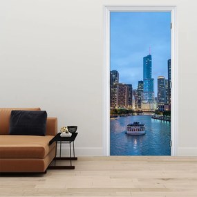Fototapeta na dvere - Nočné mesto (95x205cm)