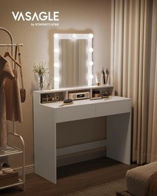 Toaletní stolek Vasagle Ora s osvětlením bílý