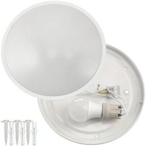 ECOLIGHT LED stropné svietidlo 2xE27 guľatá biela + 2x E27 10W neutrálna biela žiarovka