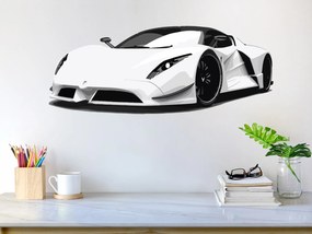 Športové auto textilní prelepiteľná nálepka na stenu 47 × 19 cm