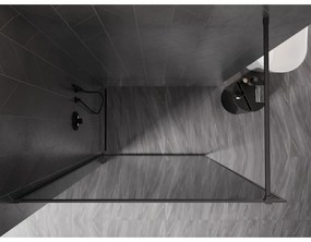 Mexen Kioto-F, sprchová zástena s rámom 130 x 202 cm, 8 mm grafit, grafitový profil, 800-130-104-66-40