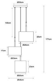 Lucide 45409/13/30 - Luster na lanku MAYA 3xE27/40W/230V čierna