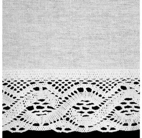 DECOREUM  Záclona s čipkovým vzorom 150 cm x 30 cm biela 60% bavlna 40% polyester 98407