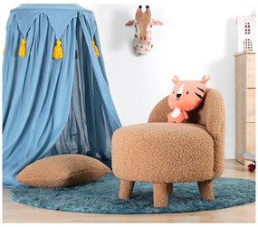 Hnedé detské kresielko z textílie bouclé Moouv – Artie