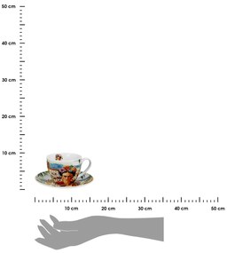 Porcelánová šálka s podšálkou Mexican Art Frida 270 ml sada 2ks