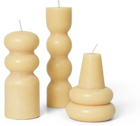 Sviečky Torno Candles, set 3 ks – svetložlté