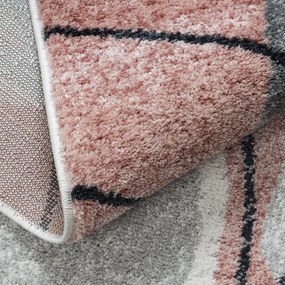 Dywany Łuszczów, Kusový koberec Fusion 5868 white/dark pink, 140x190, ružová, kancelária