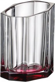 KRIŠTÁĽOVÁ VÁZA BOHEMIA BAZALT PINK BOTTOM 200MM