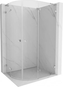 Mexen Lunar, L pravý polkruhový sprchový kút 100 x 90 cm, 8mm číre sklo, chrómový profil, 833L-100P-090L-01-00
