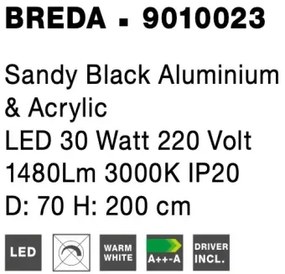 LED luster Breda 70 čierne